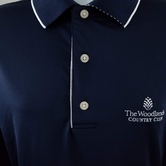 FOOTJOY Mens Blue Polo Woodlands Country Club Sz M - Picture 2 of 8